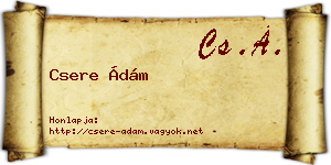 Csere Ádám névjegykártya